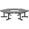 Global Industrial Hexagon Outdoor Tree Bench, Expanded Metal, 73L x 63W x 18H, Black 277530BK - alternate 1